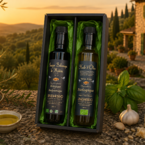 Coffret cadeau huile d'olive bio / vinaigre balsamique bio